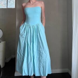 Free People Blue Dropwaist Dress S